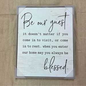 Be Our Guest Framed Wall Plaque
